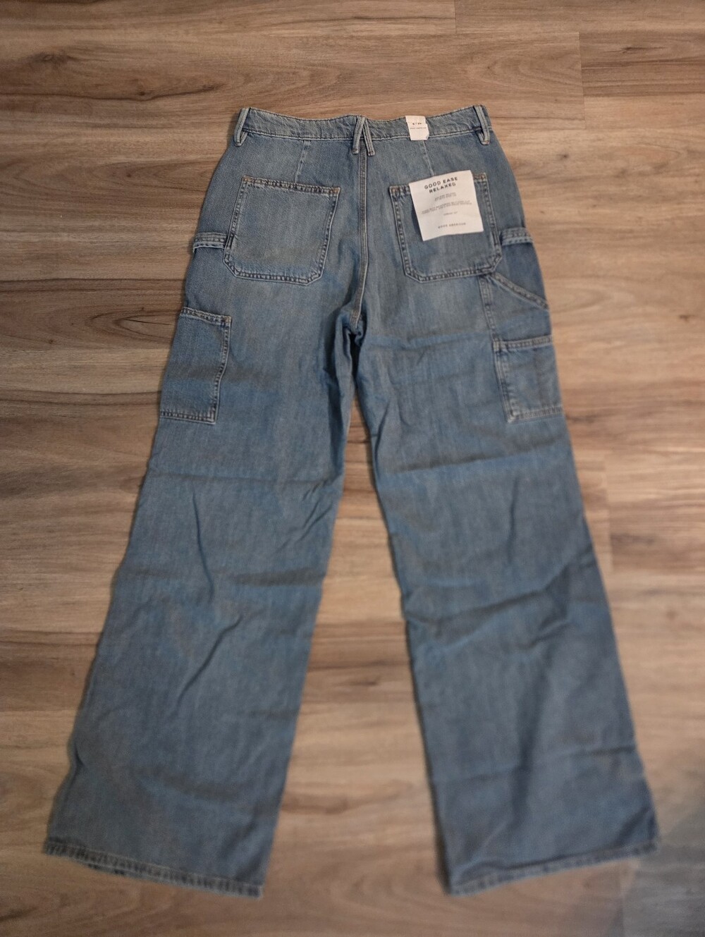 NWT Good AMERICAN Standard Ease Carpenter Jeans - Indigo879 - Picture 8 of 10